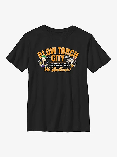 Phineas And Ferb Blow Torch City Youth T-Shirt