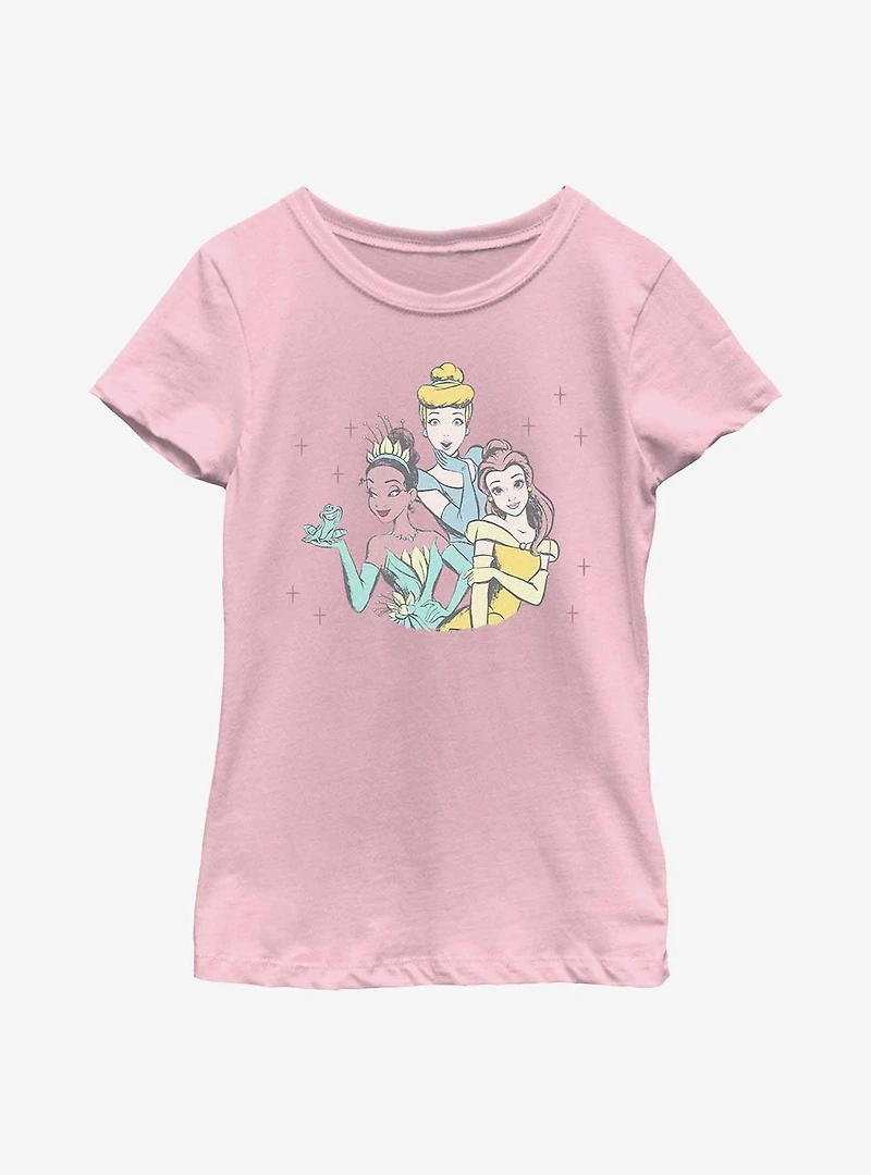 Disney Princesses Three Princess Friends Youth Girls T-Shirt