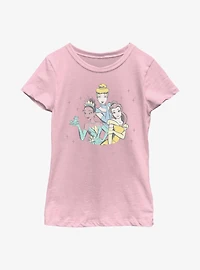 Disney Princesses Three Princess Friends Youth Girls T-Shirt