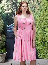 Disney Sleeping Beauty Aurora Floral Allover Print Plus Tank Dress - BoxLunch Exclusive