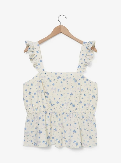 Disney Cinderella Floral Ruffled Women's Plus Tank Top