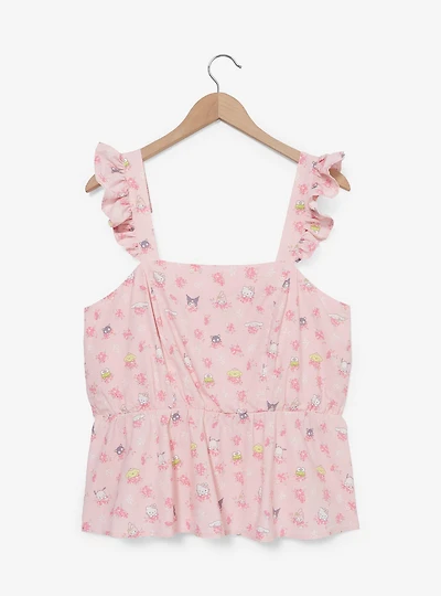 Sanrio Hello Kitty and Friends Ruffled Women's Plus Tank Top — BoxLunch Exclusive