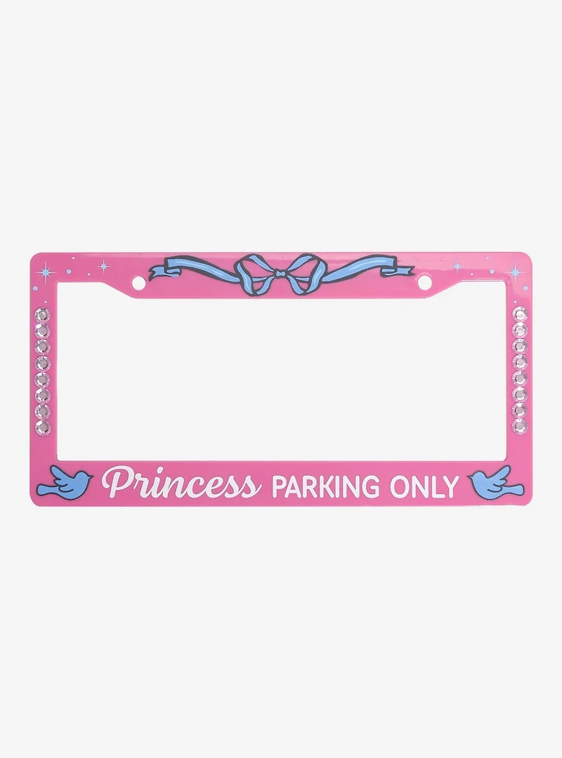 Princess Parking Only Rhinestone License Plate Frame