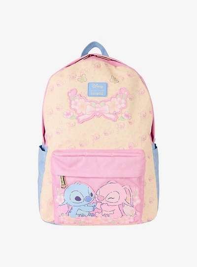 Loungefly Disney Lilo & Stitch Angel & Stitch Floral Nylon Backpack