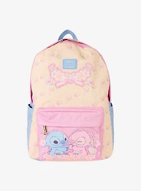 Loungefly Disney Lilo & Stitch Angel & Stitch Floral Nylon Backpack