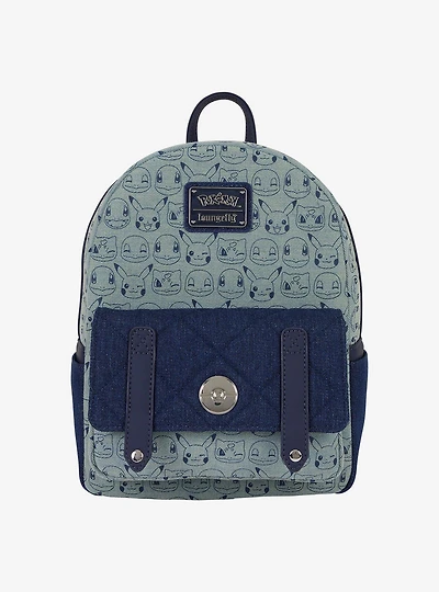 Loungefly Pokémon Denim Allover Print Mini Backpack