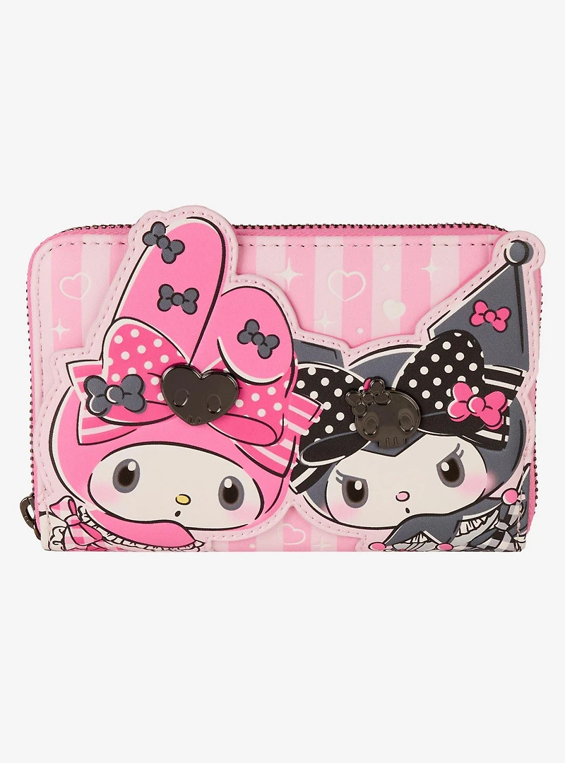 Loungefly Sanrio My Melody & Kuromoi Striped Small Zip Wallet