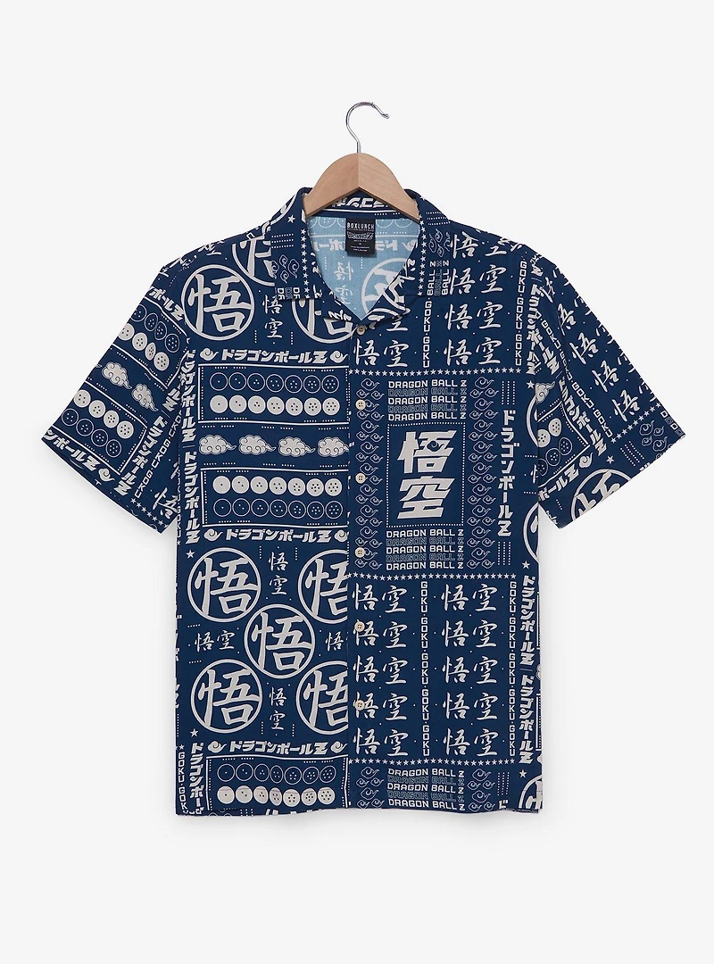 Dragon Ball Z Symbols Allover Print Woven Button-Up - BoxLunch Exclusive