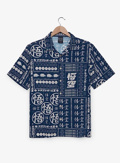 Dragon Ball Z Symbols Allover Print Woven Button-Up - BoxLunch Exclusive