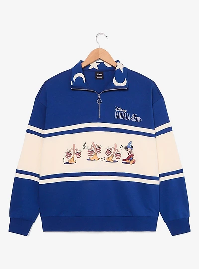 Disney Fantasia Sorcerer Mickey Women's Plus Quarter Zip Crewneck - BoxLunch Exclusive