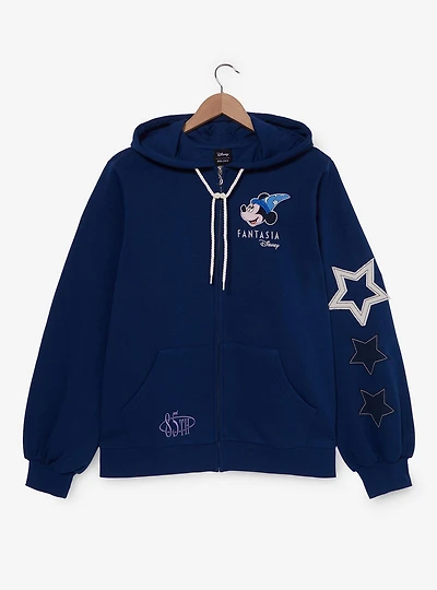 Disney Fantasia Sorcerer's Apprentice Mickey Stars Women's Plus Zippered Hoodie - BoxLunch Exclusive