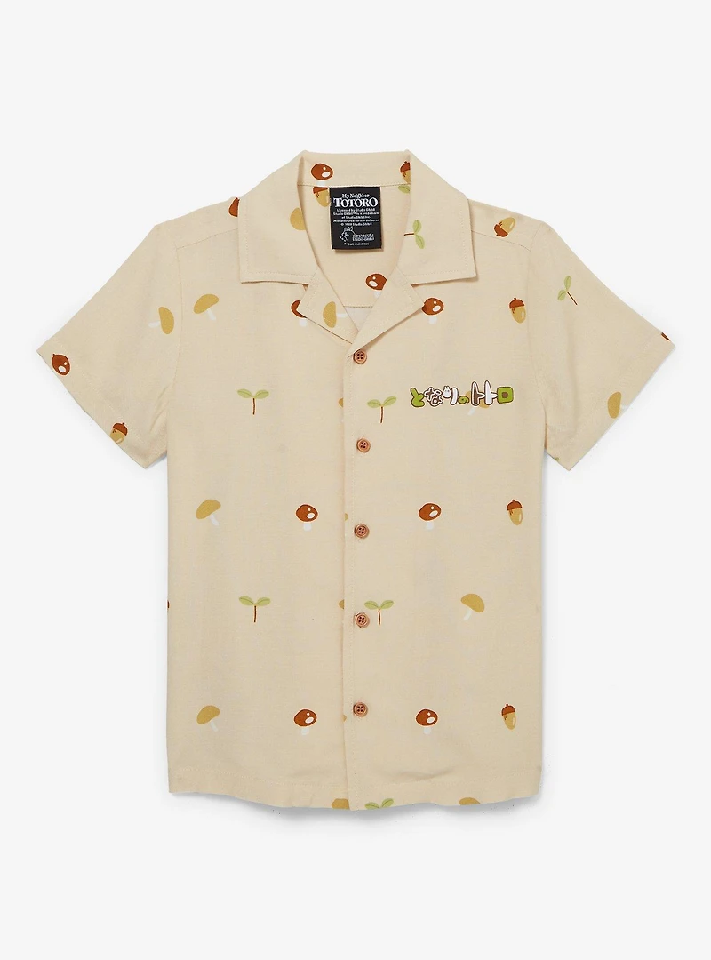 Studio Ghibli® My Neighbor Totoro Acorn Allover Print Toddler Woven Button Up — BoxLunch Exclusive