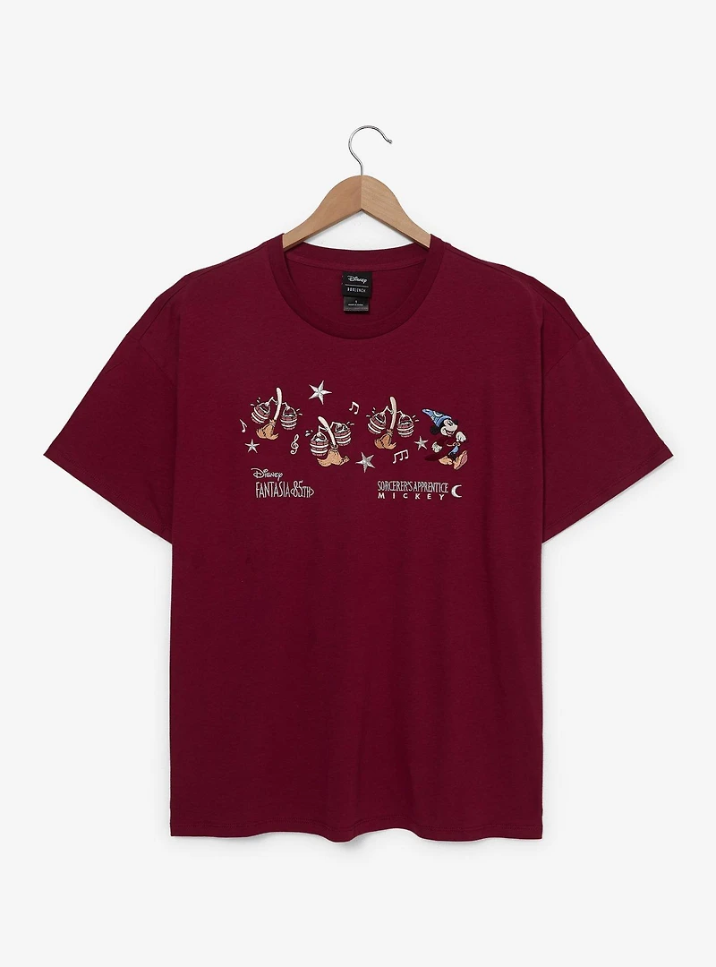 Disney Fantasia Scene Embroidered Women's Plus T-Shirt - BoxLunch Exclusive