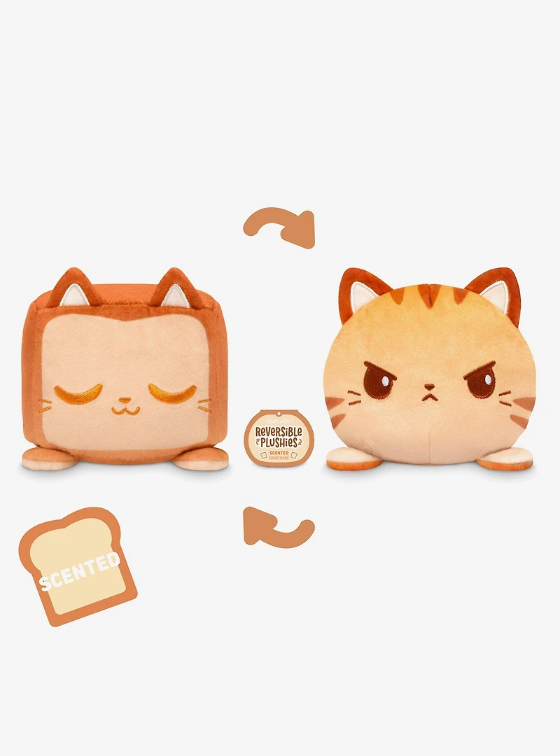 TeeTurtle Cat Loaf Bread Scented 4 Inch Reversible Plush