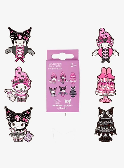 Loungefly Sanrio Kuromi & My Melody Black & Pink Blind Box Enamel Pin