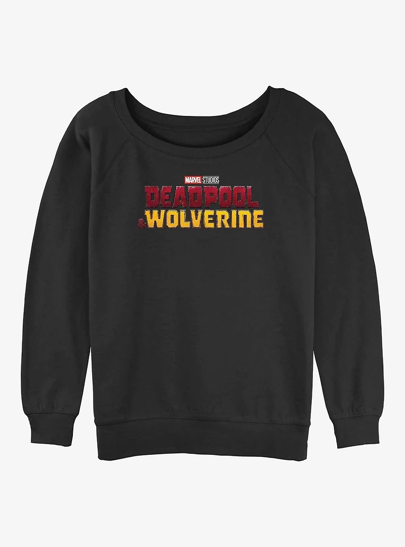 Deadpool 3 And Wolverine Logo Womens Slouchy Sweatshirt