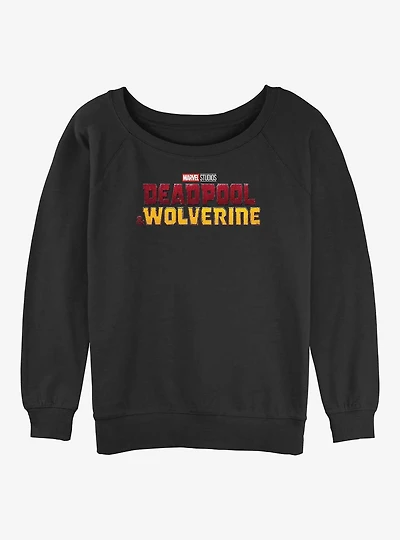 Deadpool 3 And Wolverine Logo Womens Slouchy Sweatshirt
