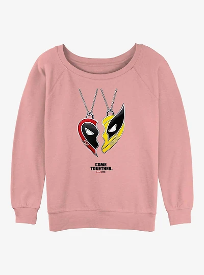 Deadpool 3 Best Friend Necklace Womens Slouchy Sweatshirt
