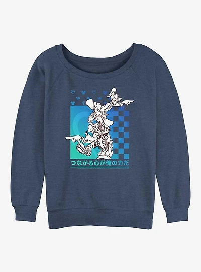 Disney Kingdom Hearts Power Friends Womens Slouchy Sweatshirt