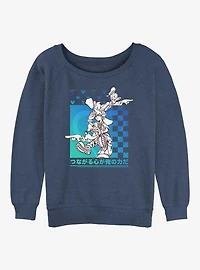 Disney Kingdom Hearts Power Friends Womens Slouchy Sweatshirt