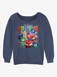 Disney Pixar Inside Out Feel Your Emotions Womens Slouchy Sweatshirt