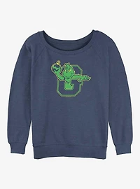 Dr Seuss Collegiate Grinch Womens Slouchy Sweatshirt