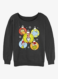 Dr Seuss Christmas Spheres Womens Slouchy Sweatshirt