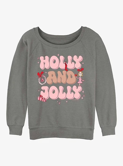 Dr Seuss Holly And Jolly CindyWomens Slouchy Sweatshirt