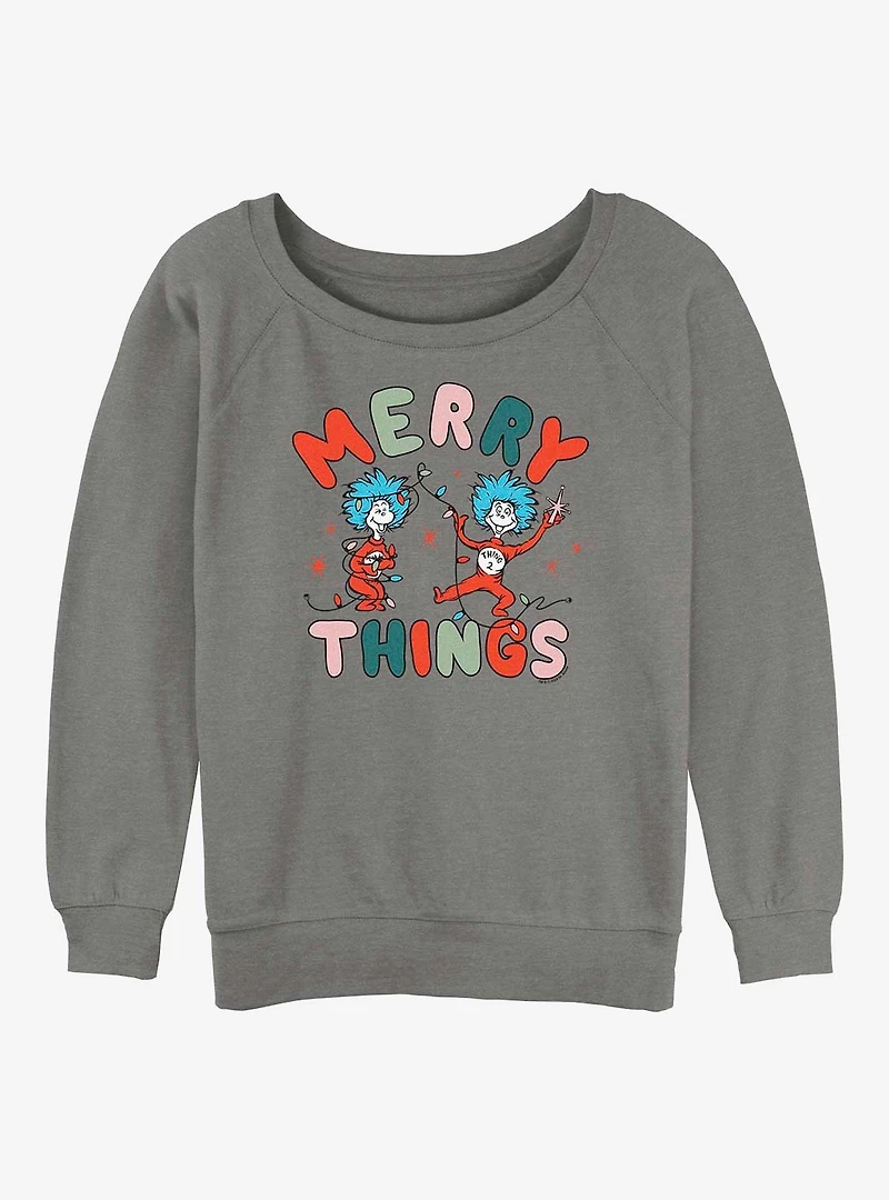 Dr Seuss Merry Things Womens Slouchy Sweatshirt