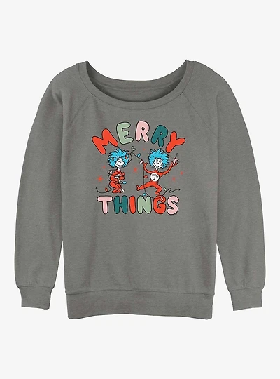 Dr Seuss Merry Things Womens Slouchy Sweatshirt