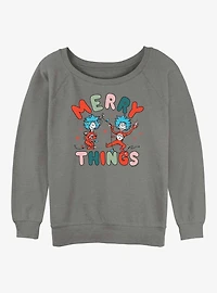 Dr Seuss Merry Things Womens Slouchy Sweatshirt
