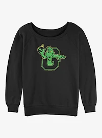 Dr Seuss Collegiate Grinch Womens Slouchy Sweatshirt