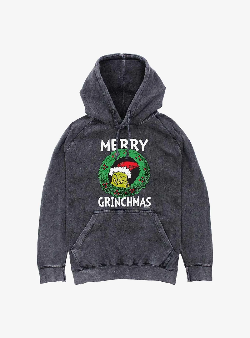Dr Seuss Merry Grinchmas Peek A Boo Mineral Wash Hoodie