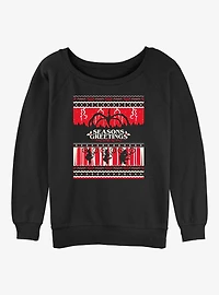 Stranger Things Seasons Greetings Womens Slouchy Sweatshirt