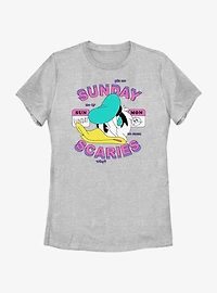 Disney Mickey Mouse Sunday Scaries Womens T-Shirt