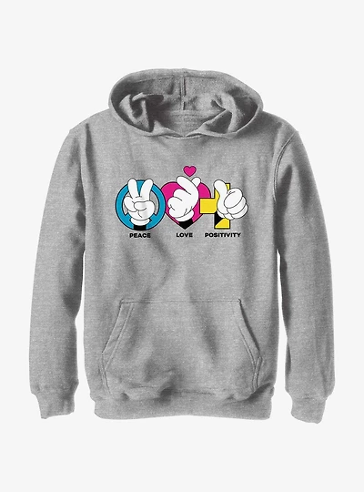 Disney Mickey Mouse Peace Love Positivity Youth Hoodie