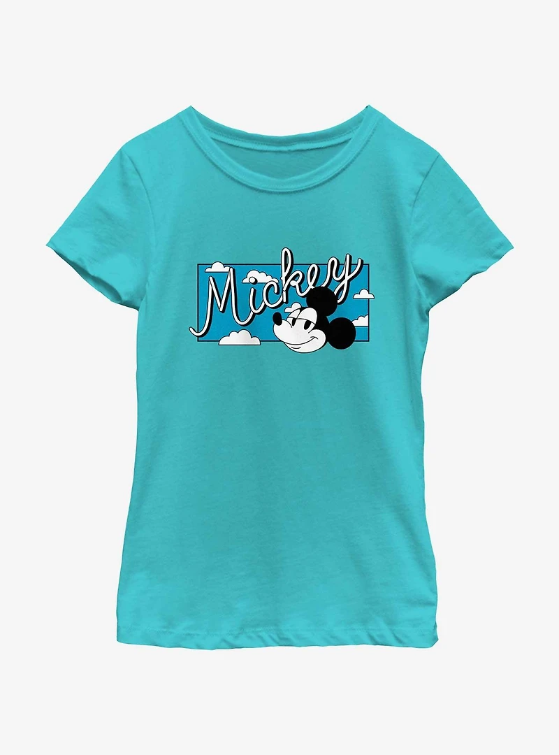 Disney Mickey Mouse Head Sky Youth Girls T-Shirt
