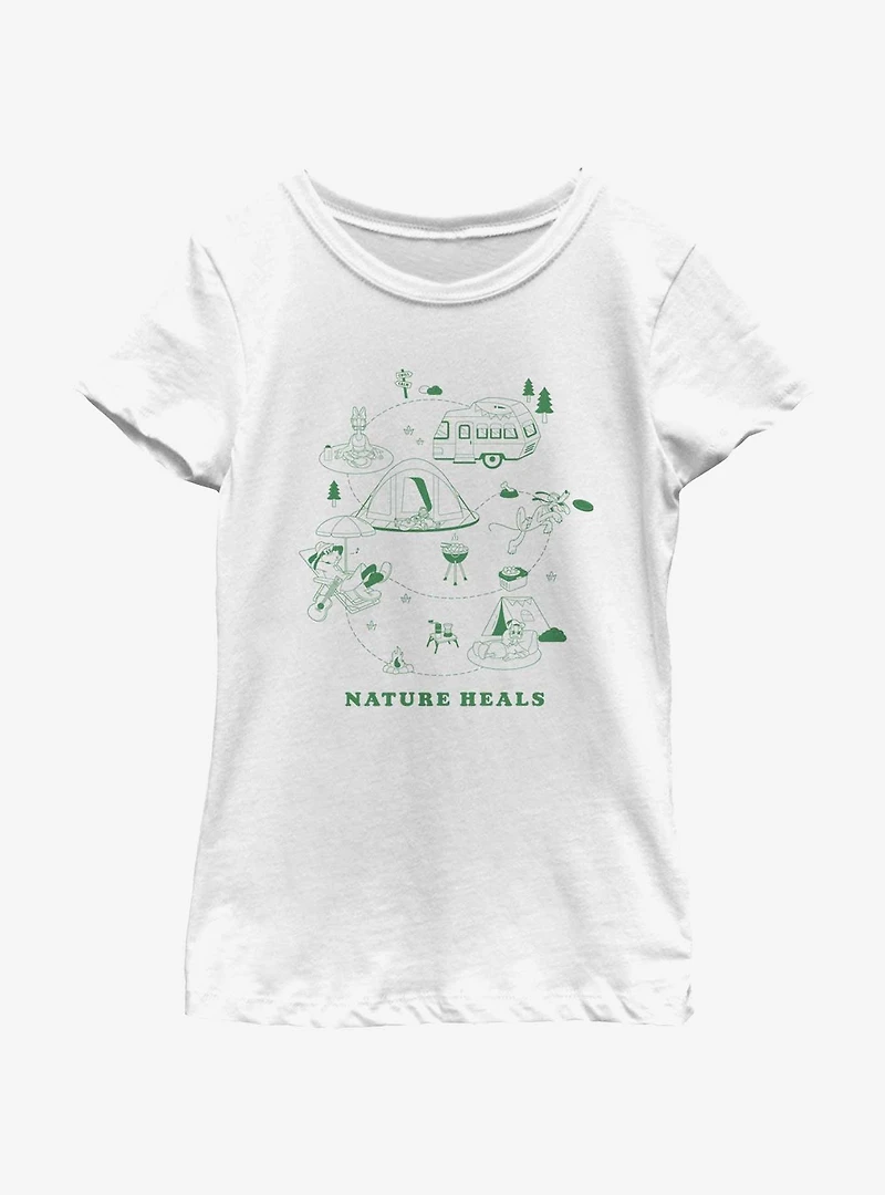 Disney Mickey Mouse Nature Heals Youth Girls T-Shirt