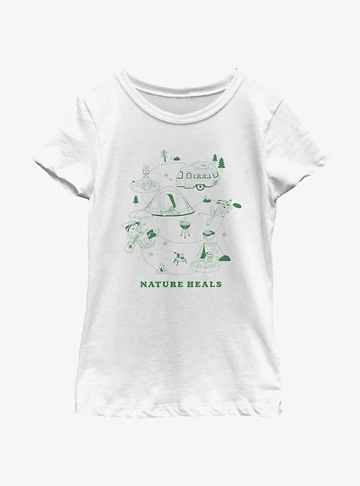 Disney Mickey Mouse Nature Heals Youth Girls T-Shirt