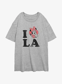 Disney Minnie Mouse I Love LA Womens Oversized T-Shirt