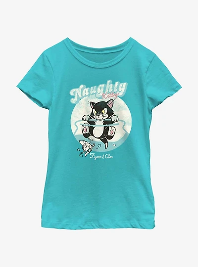 Disney Pinocchio Naughty Figaro & Cleo Youth Girls T-Shirt