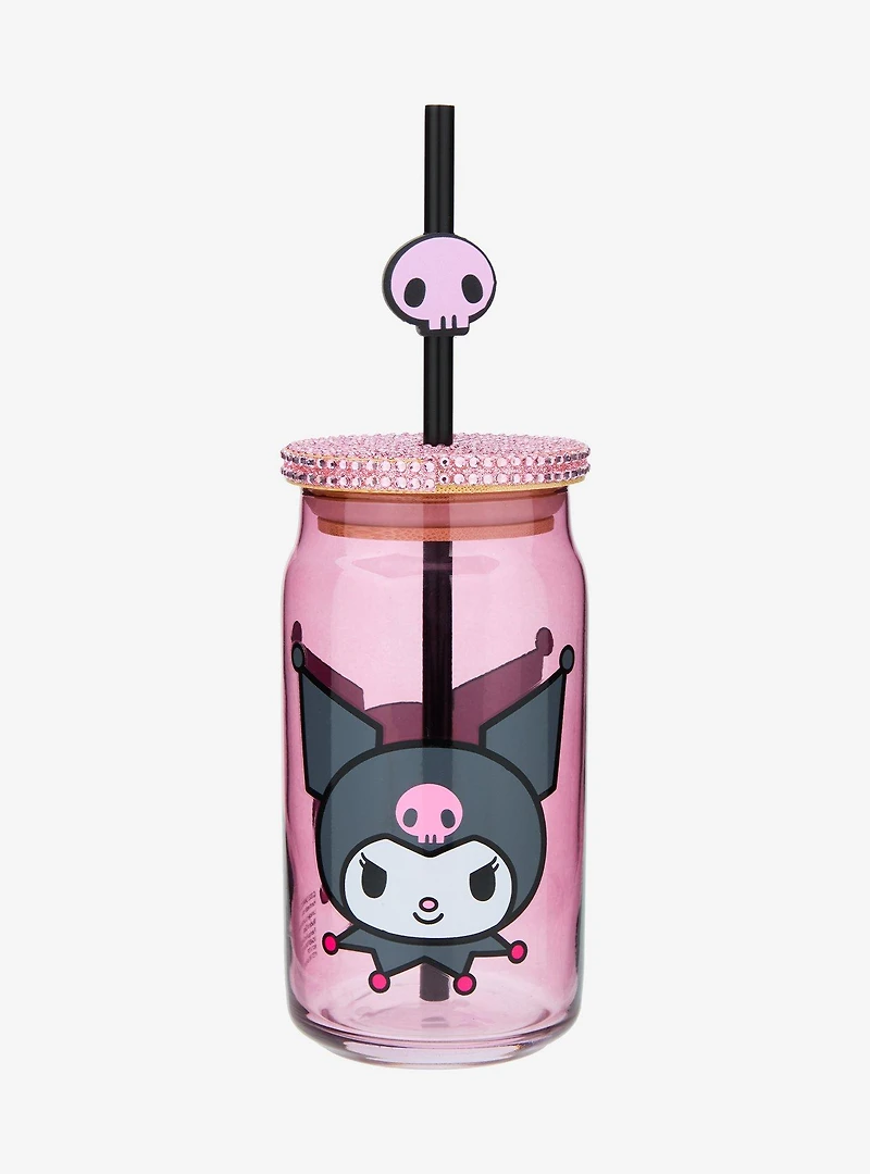 Sanrio Kuromi Rhinestone Tumbler with Straw Charm