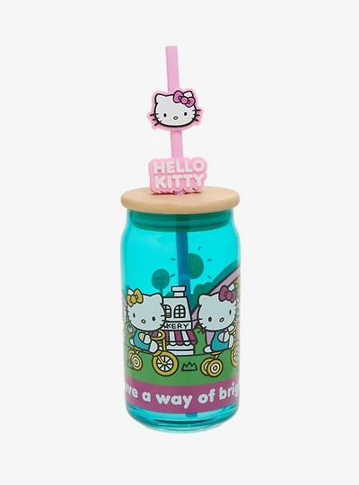 Sanrio Hello Kitty Town Glass Tumbler and Straw — BoxLunch Exclusive