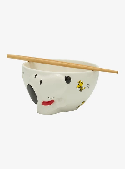 Peanuts Snoopy & Woodstock Molded Ramen Bowl with Chopsticks - BoxLunch Exclusive