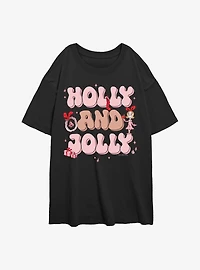Dr Seuss Holly And Jolly CindyWomens Oversized T-Shirt