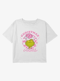 Dr Seuss Christmas Santa Vibes Youth Girls Boxy Crop T-Shirt