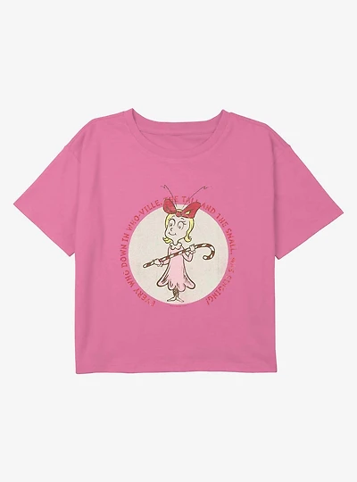 Dr Seuss Cindy Lou Who Youth Girls Boxy Crop T-Shirt