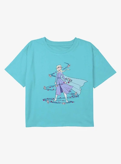 Frozen 2 Wind Youth Girls Boxy Crop T-Shirt