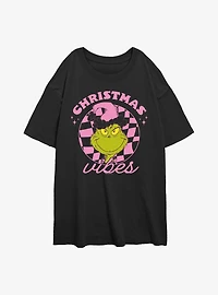 Dr Seuss Christmas Vibes Womens Oversized T-Shirt