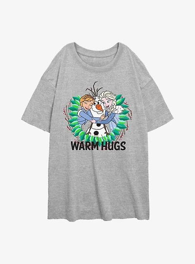 Frozen Warm Hugs Womens Oversized T-Shirt